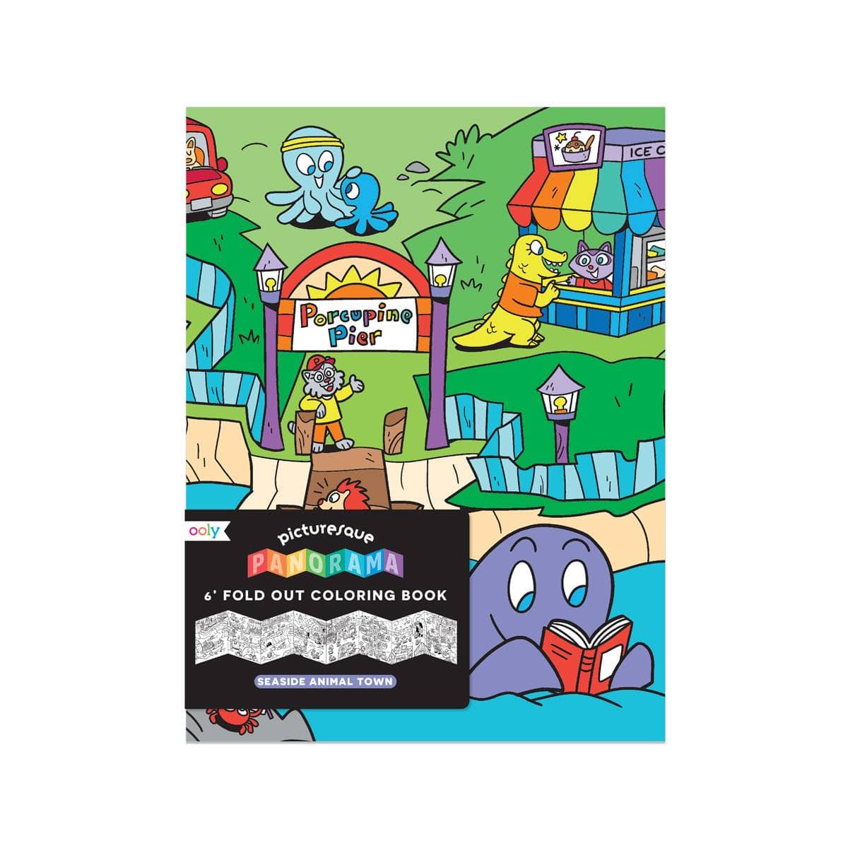 Ooly Toys Seaside Animal Town - Panorama Colouring Book