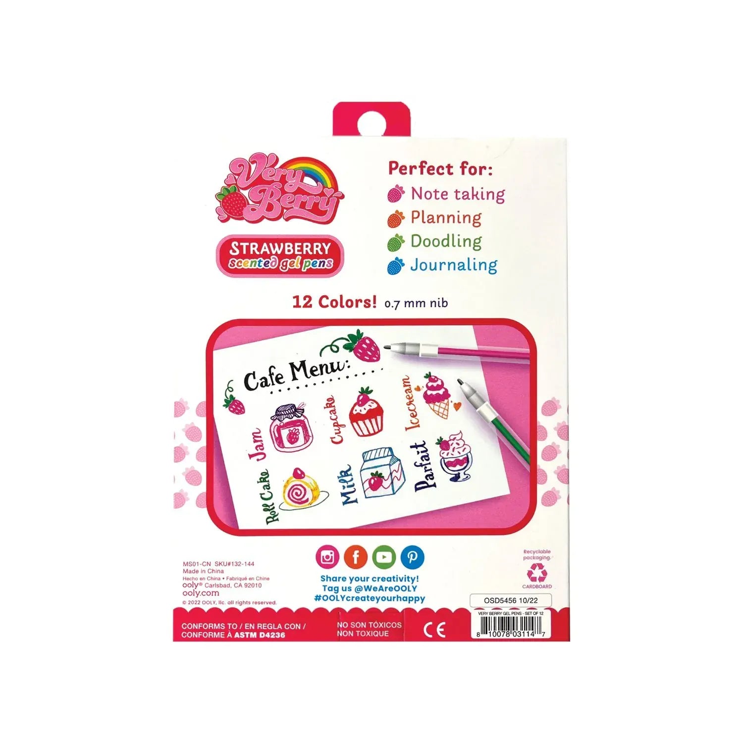 Ooly Toys Very Berry Scented Gel Pens