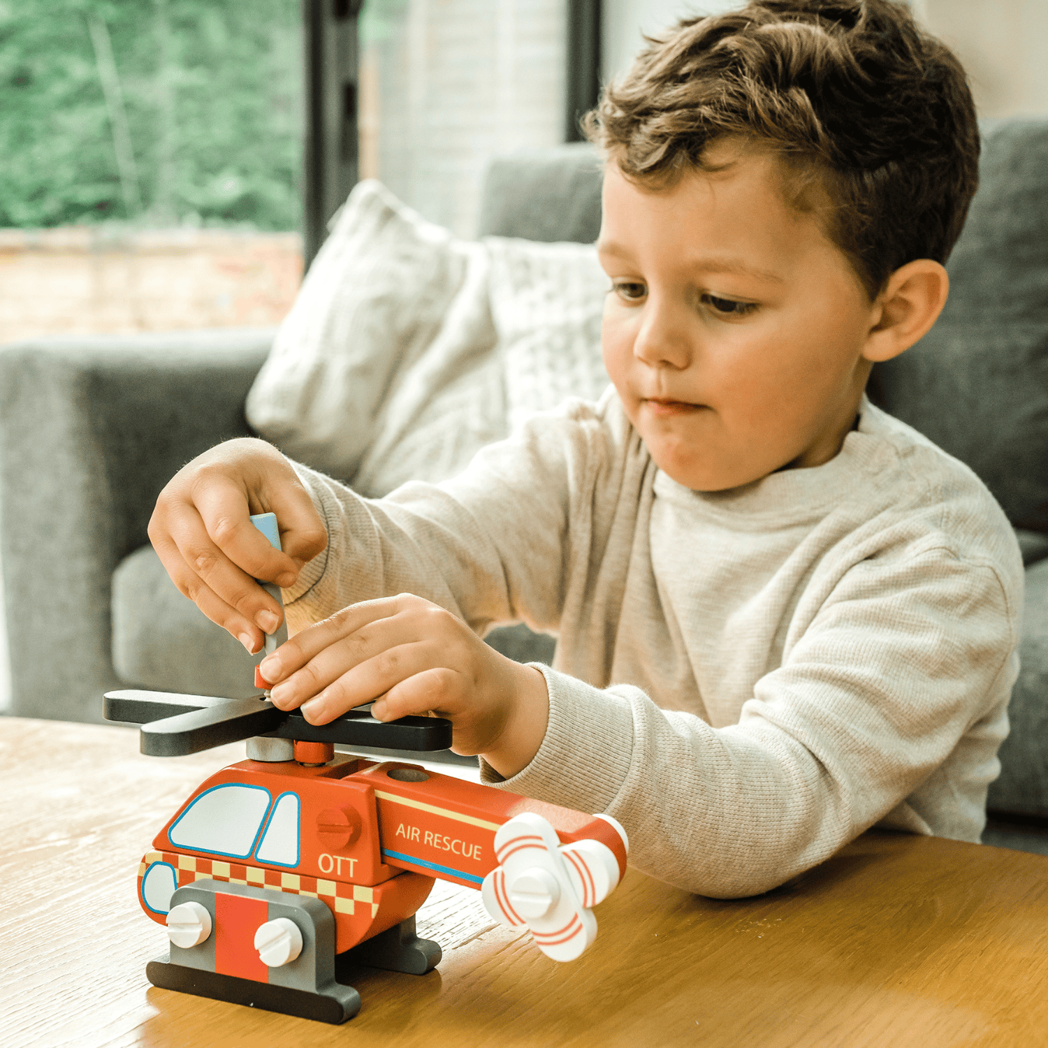 Orange Tree Toys Toys Emergency Services Buildable Helicopter