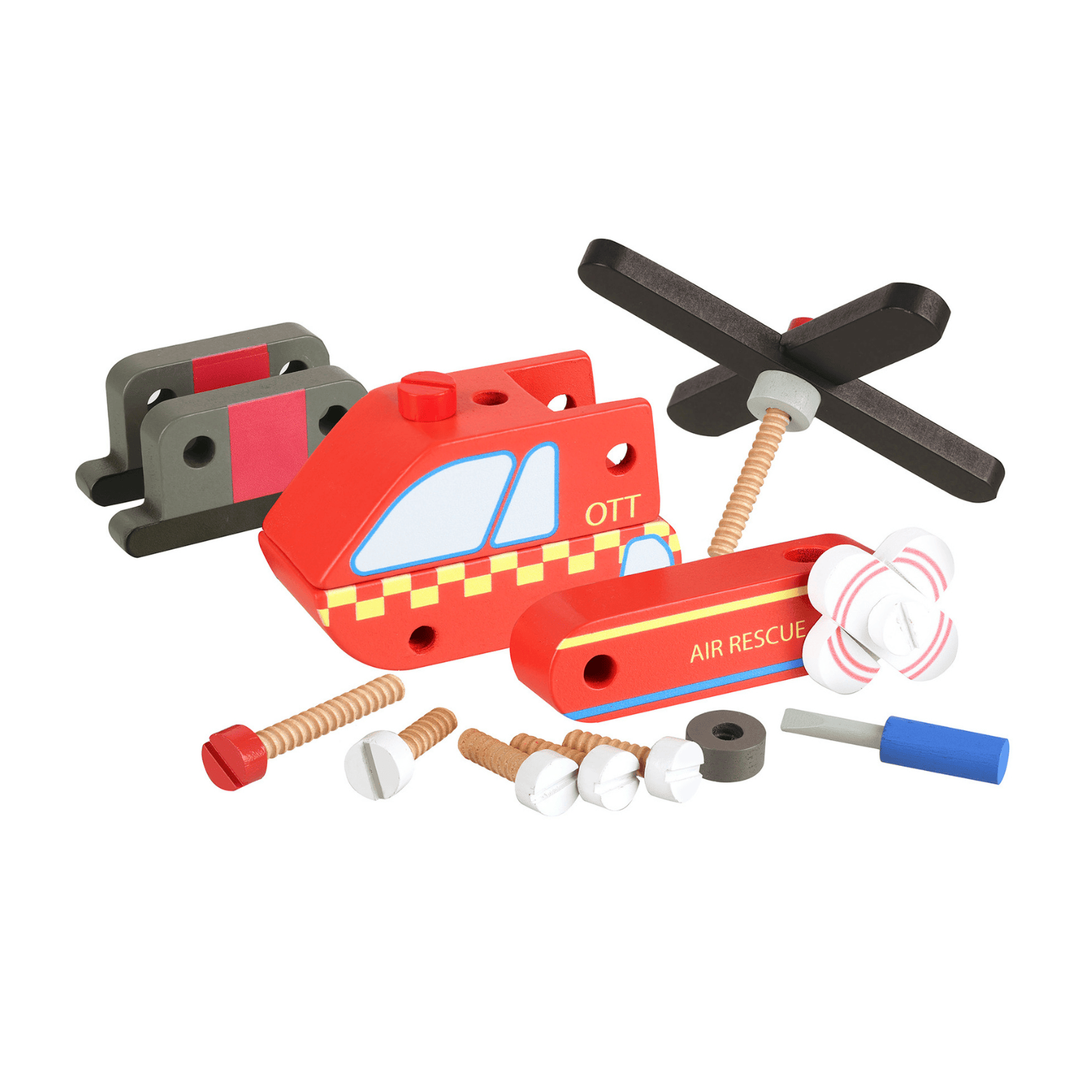 Orange Tree Toys Toys Emergency Services Buildable Helicopter