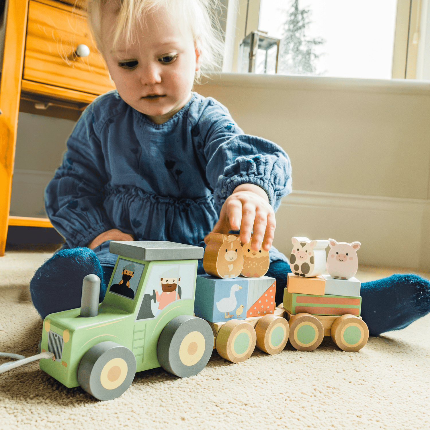 Orange Tree Toys Toys Farmyard Animal Puzzle Tractor