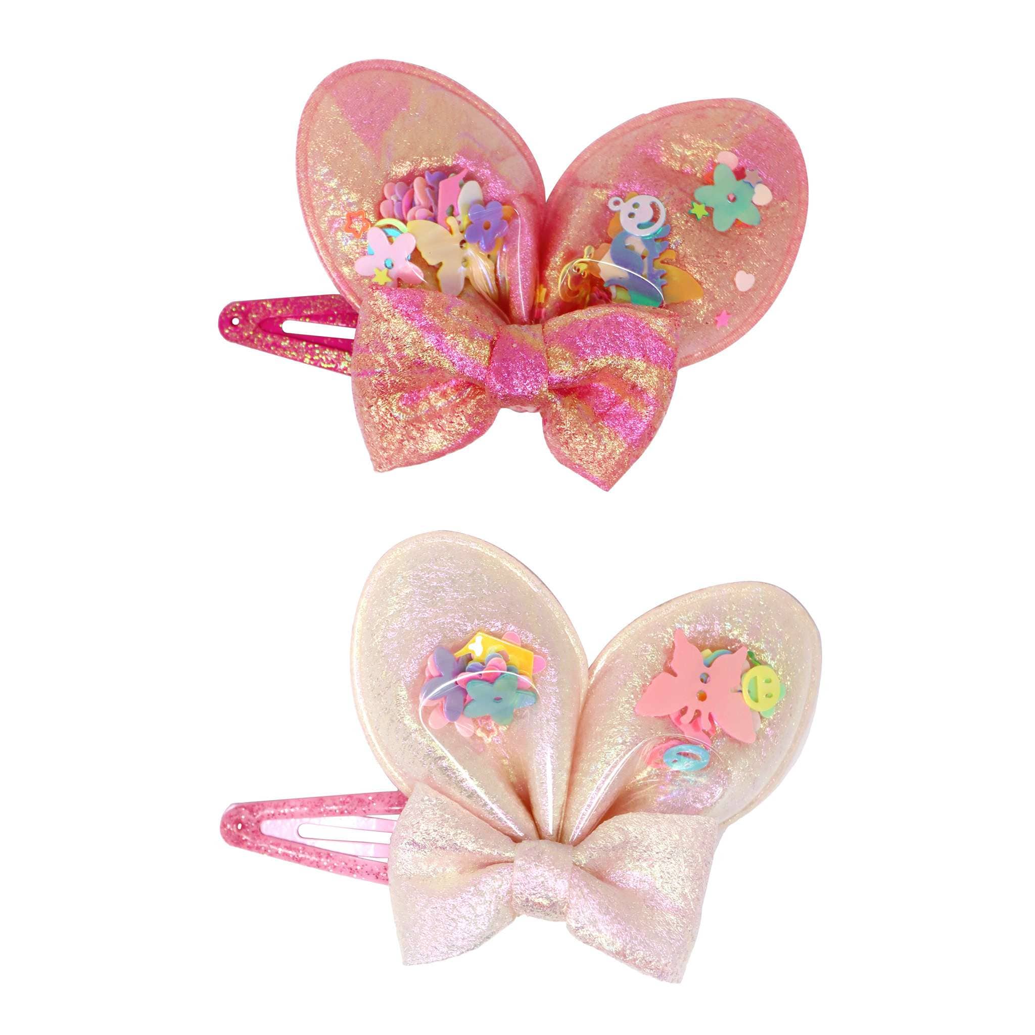 Pink Poppy Accessory Hair Easter Fun Holographic Glitter Hair Clips
