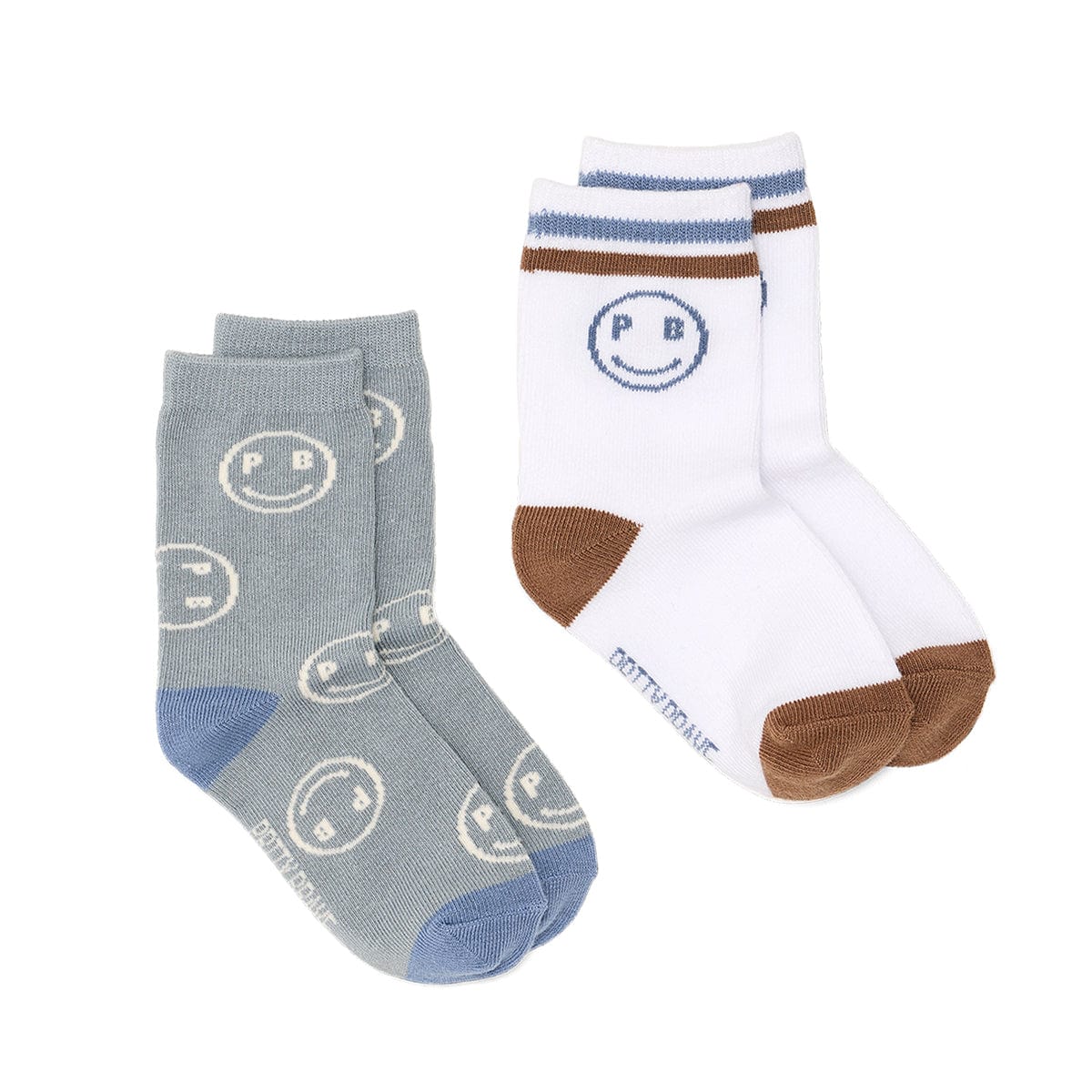 Pretty Brave Accessory Socks 2-Pack Smiley Socks - Sage/White