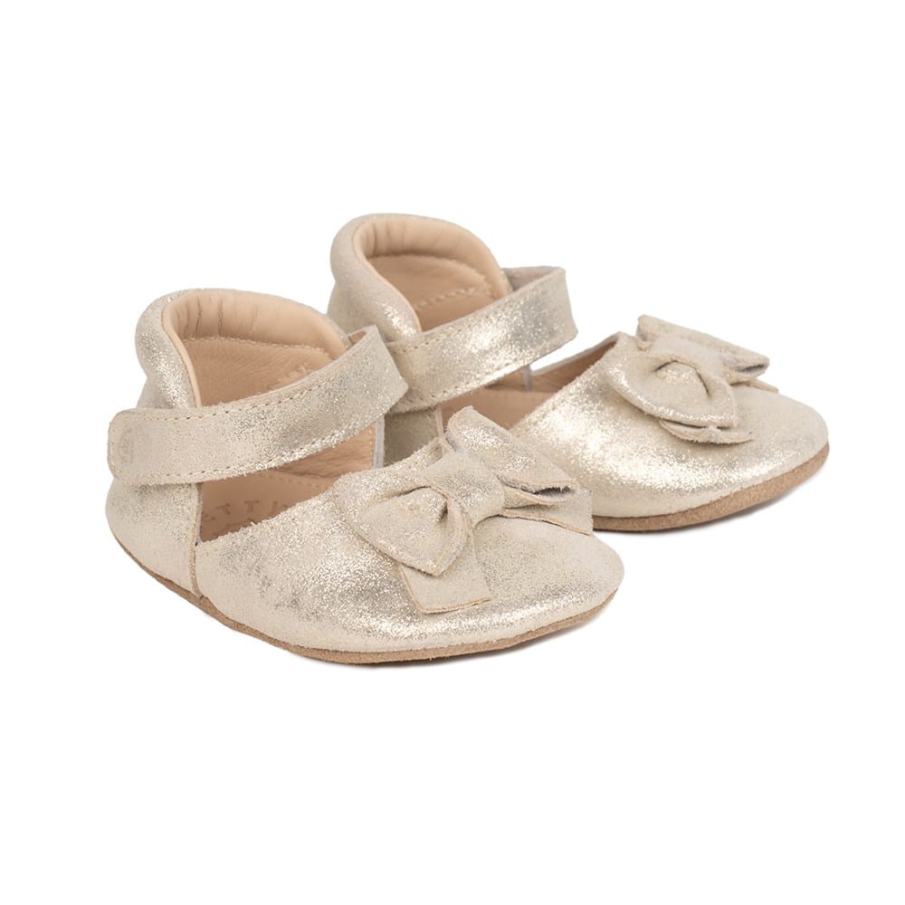 Pretty Brave Baby Shoes BELLA Gold Shimmer