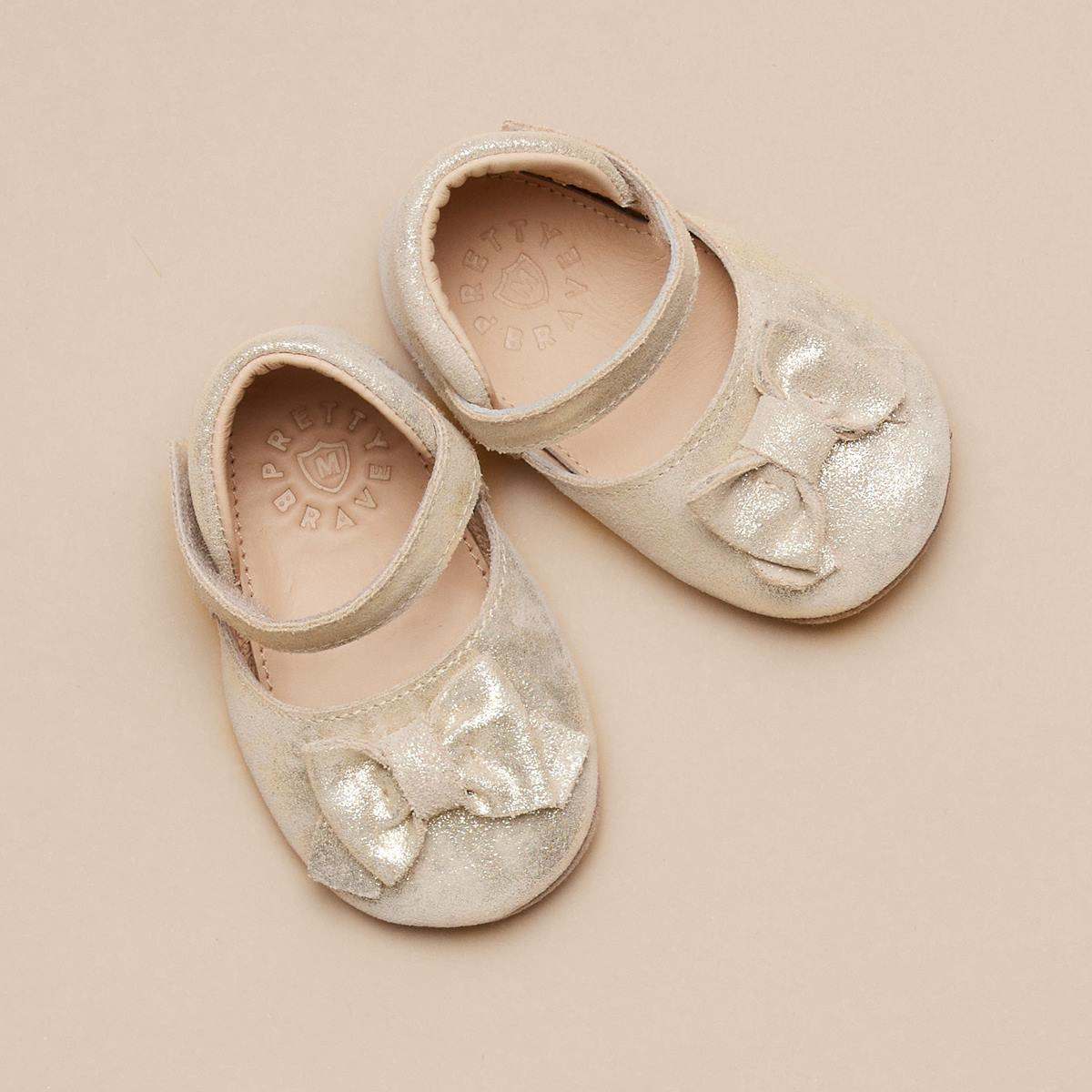 Pretty Brave Baby Shoes BELLA Gold Shimmer