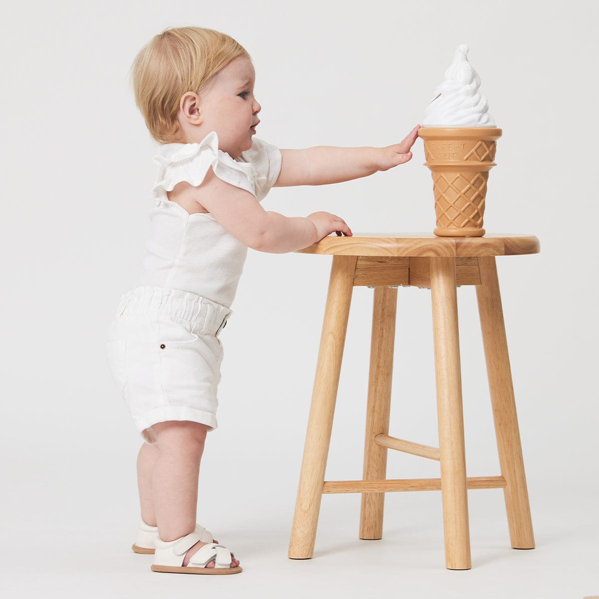 Pretty Brave Baby Shoes Criss-Cross Sandal in Stone