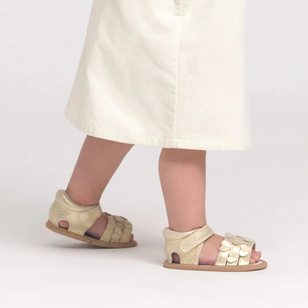 Pretty Brave Baby Shoes Hearts Sandal Gold Sparkle