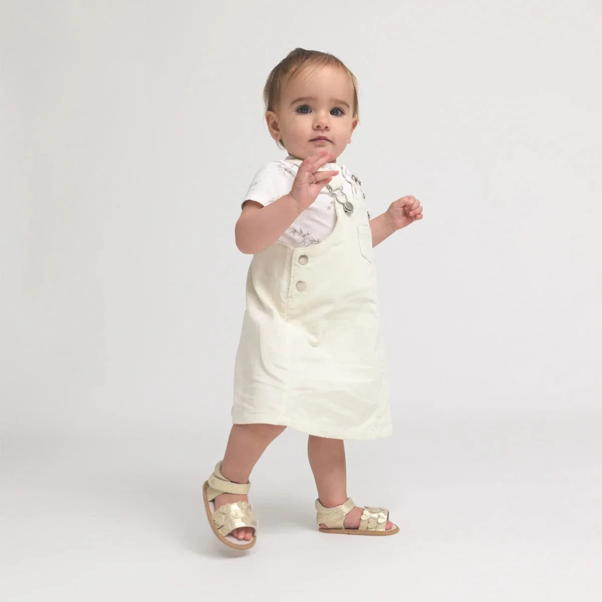 Pretty Brave Baby Shoes Hearts Sandal Gold Sparkle