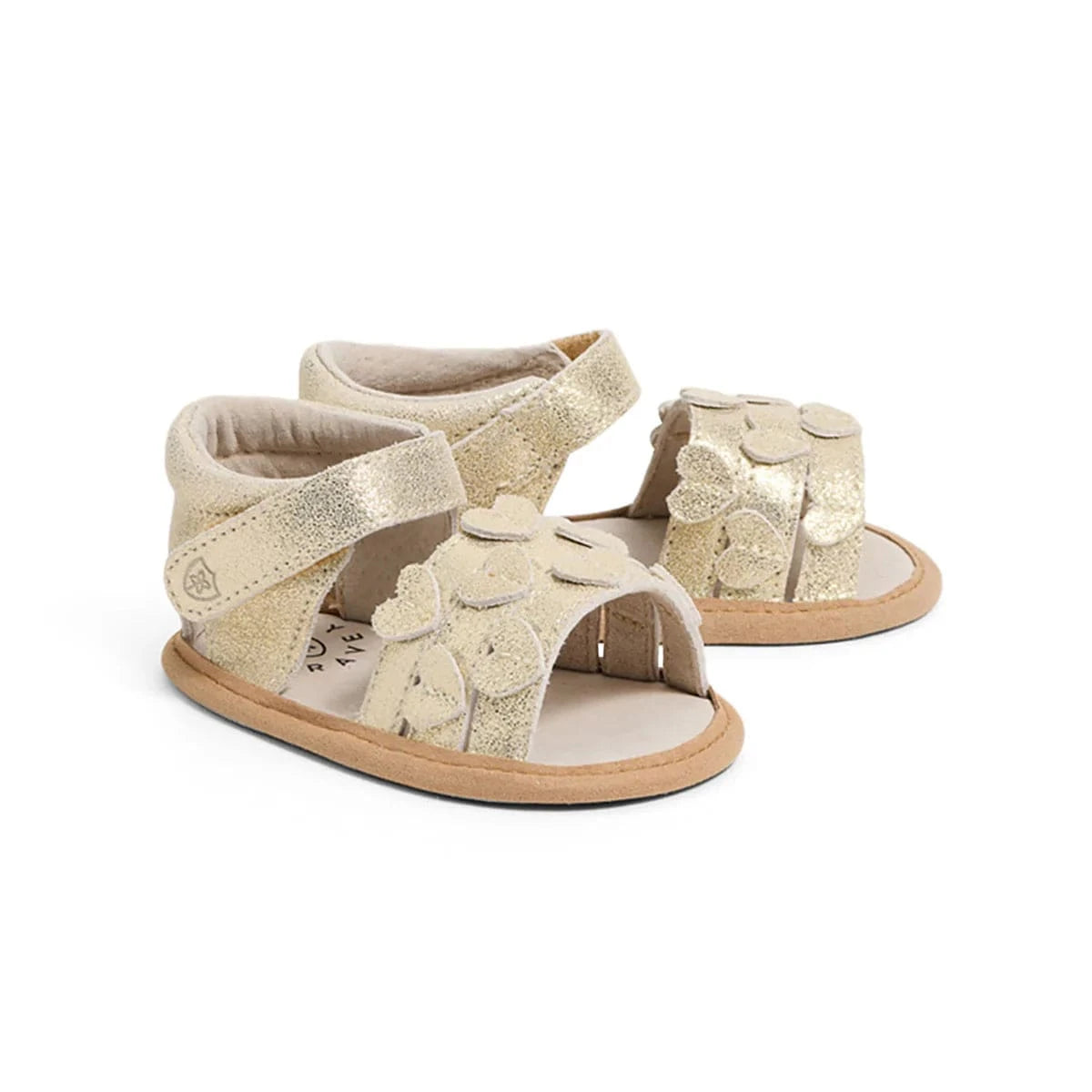 Pretty Brave Baby Shoes Hearts Sandal Gold Sparkle