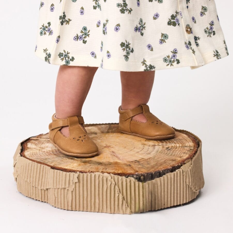 Pretty Brave Baby Shoes Morgan T-Bar in Tan