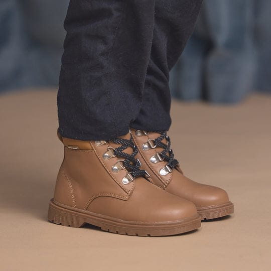 Boy's Dylan Tan Boot by Pretty Brave featuring durable tan leather and comfortable sole, ideal for casual wear.