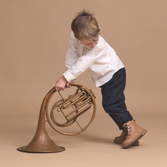 Boy's Dylan Tan Boot by Pretty Brave, stylish and durable boys' shoes with a tan leather finish and comfortable design.