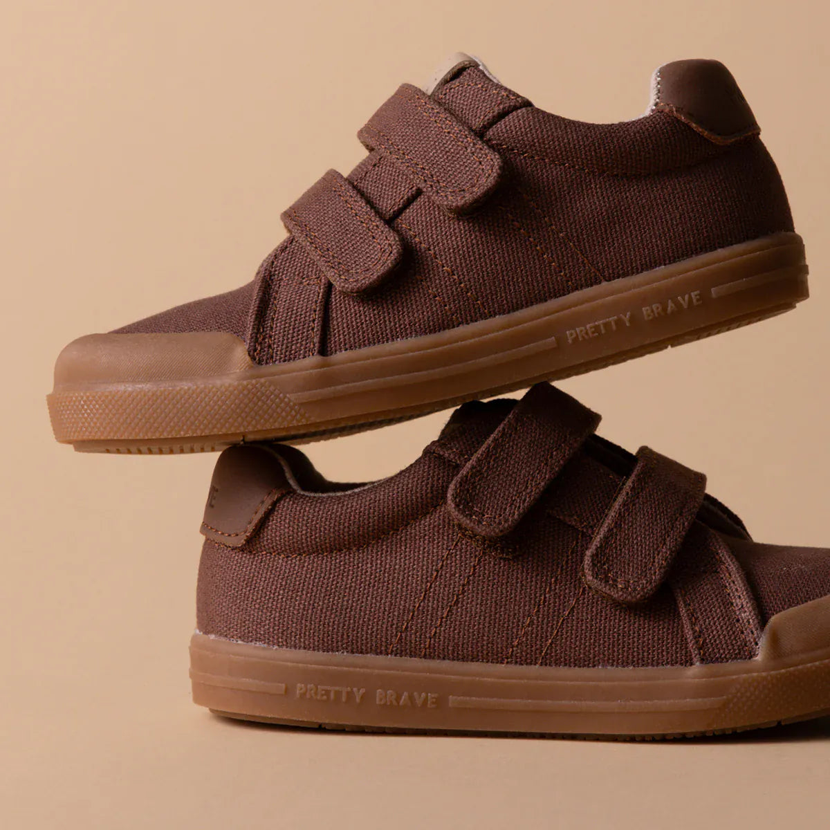 Pretty Brave Boys Shoes Otto Canvas Chocolate Sneakers
