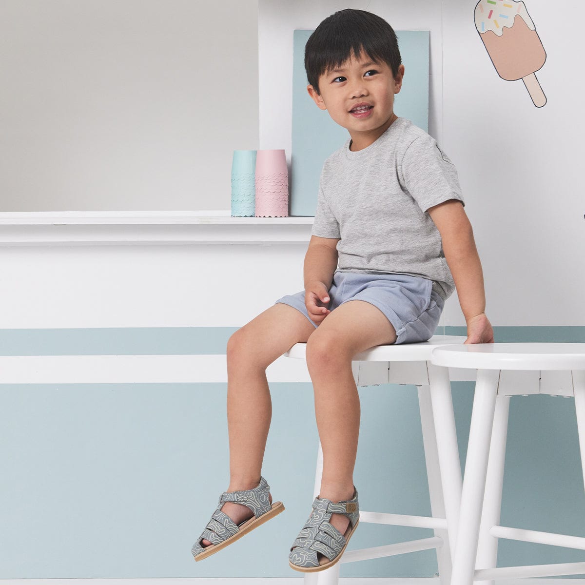 Pretty Brave Boys Shoes Rocco Sandal in Blue Ripple