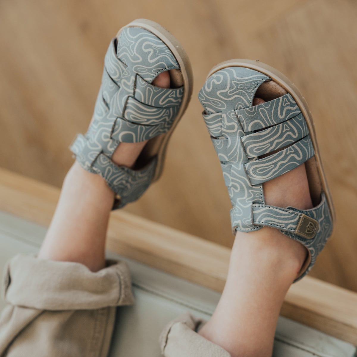 Pretty Brave Boys Shoes Rocco Sandal in Blue Ripple