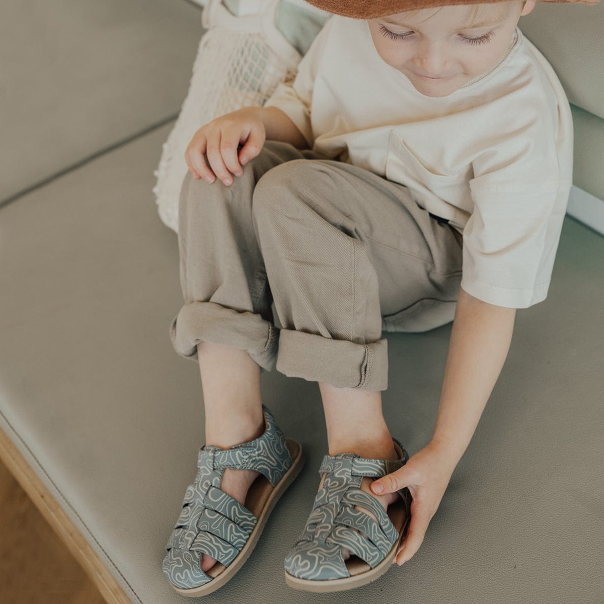 Pretty Brave Boys Shoes Rocco Sandal in Blue Ripple