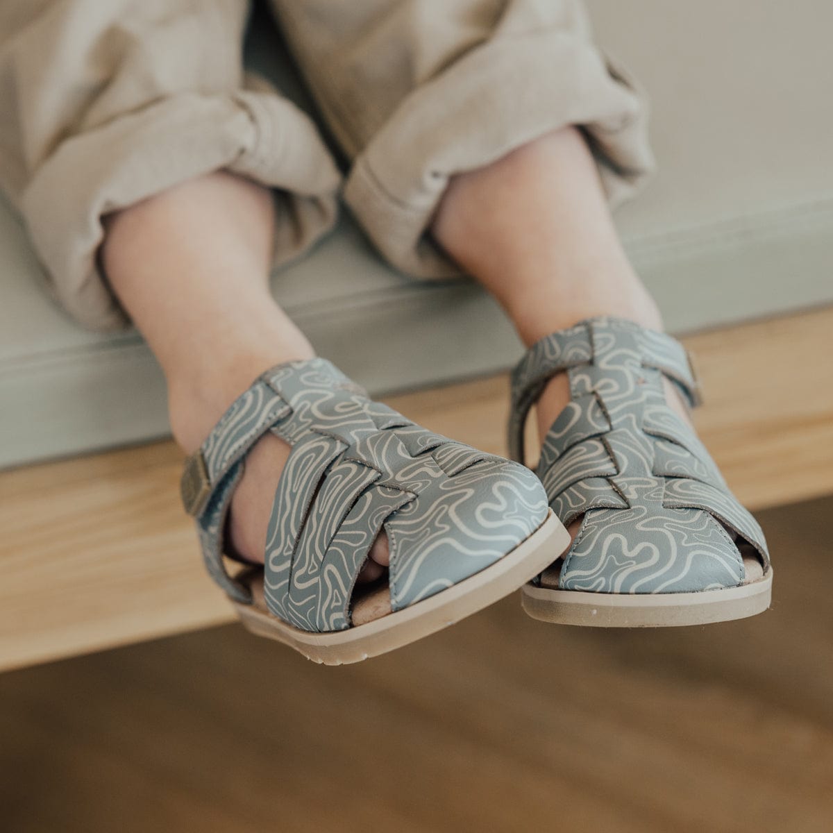 Pretty Brave Boys Shoes Rocco Sandal in Blue Ripple