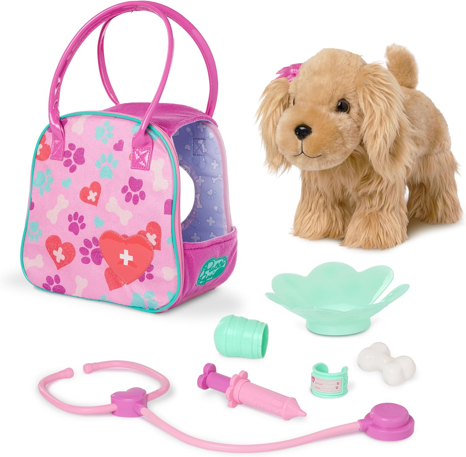 Pucci Pups Toys Pucci Pup Cocker Spaniel & Vet Carrier Playset