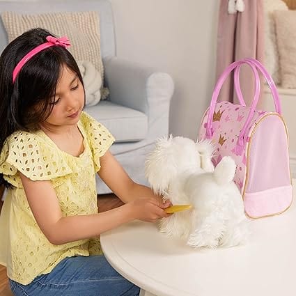 Pucci Pups Toys Pucci Pup Maltese with Pink Crown Glam Bag