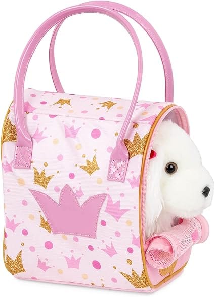 Pucci Pups Toys Pucci Pup Maltese with Pink Crown Glam Bag