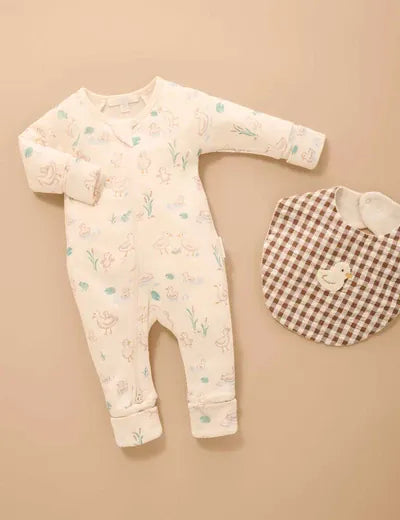Purebaby Accessory Bib Milk Choc Gingham Bib