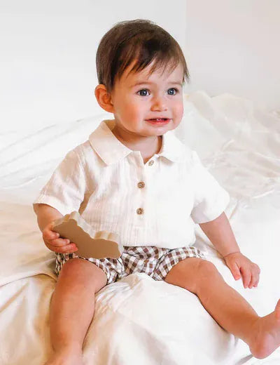 Purebaby Boys Onesie Gingham Set