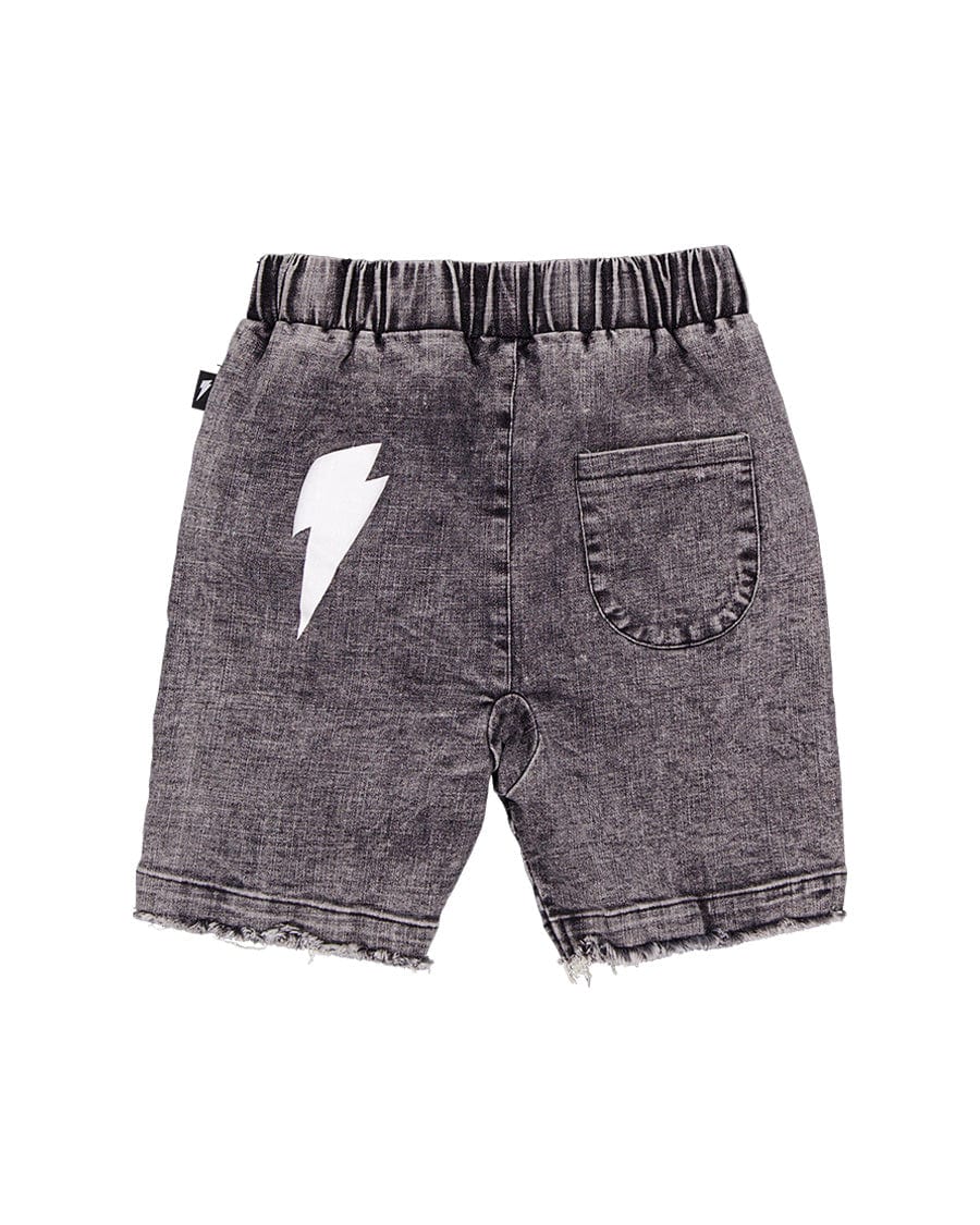 Radicool Dude Boys Bottoms Acid Wash Black Denim Short