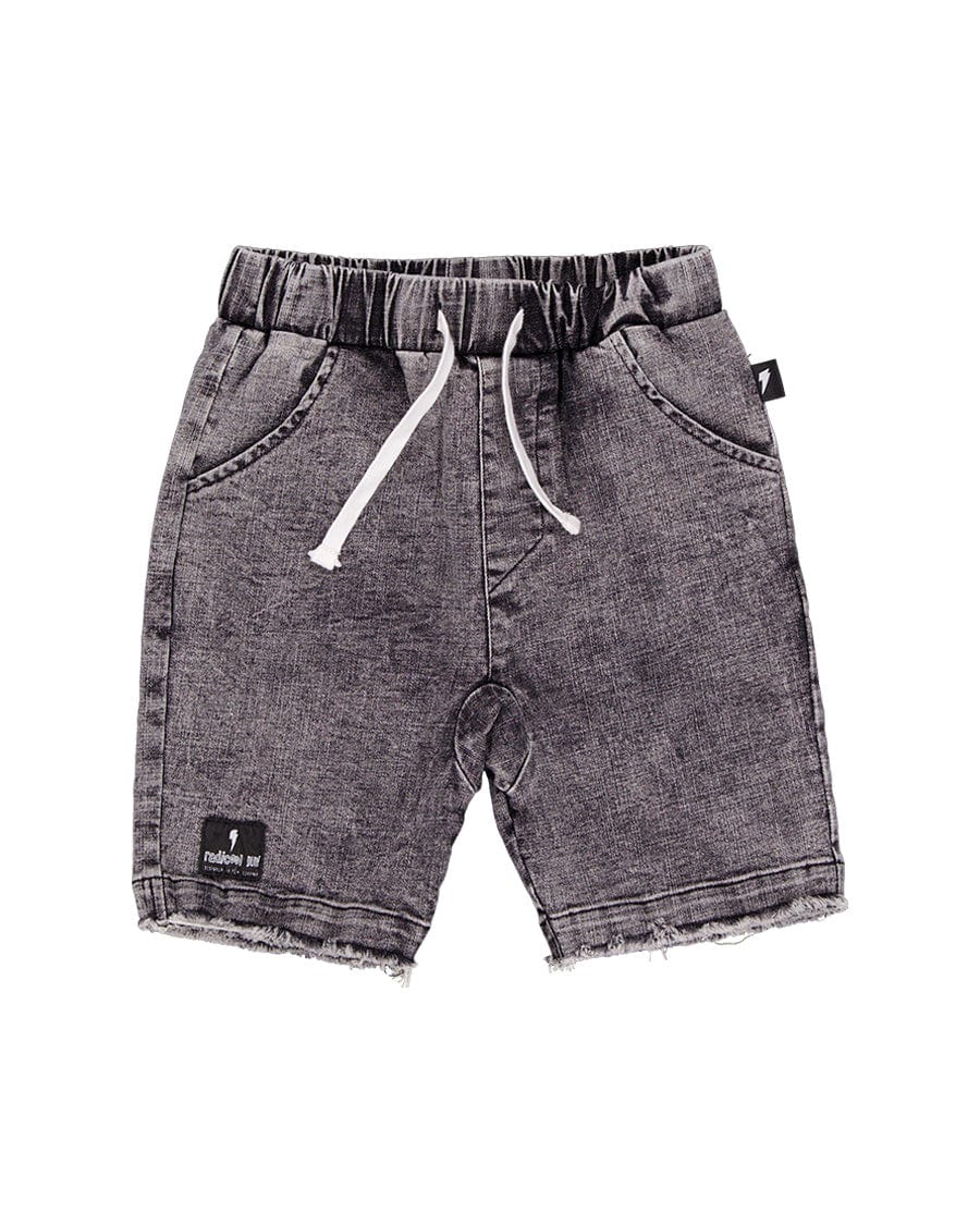 Radicool Dude Boys Bottoms Acid Wash Black Denim Short