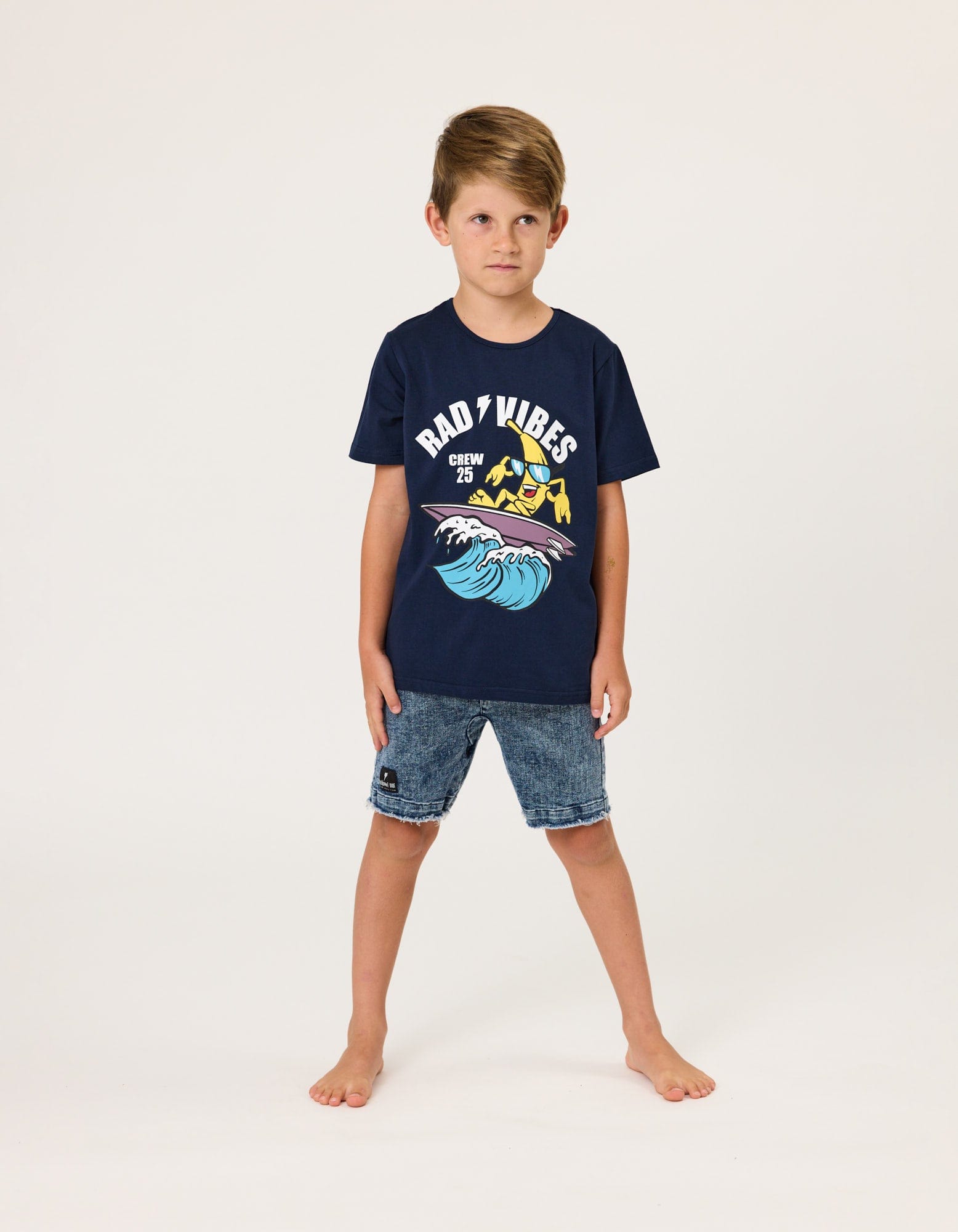 Radicool Dude Boys Bottoms Acid Wash Blue Denim Short