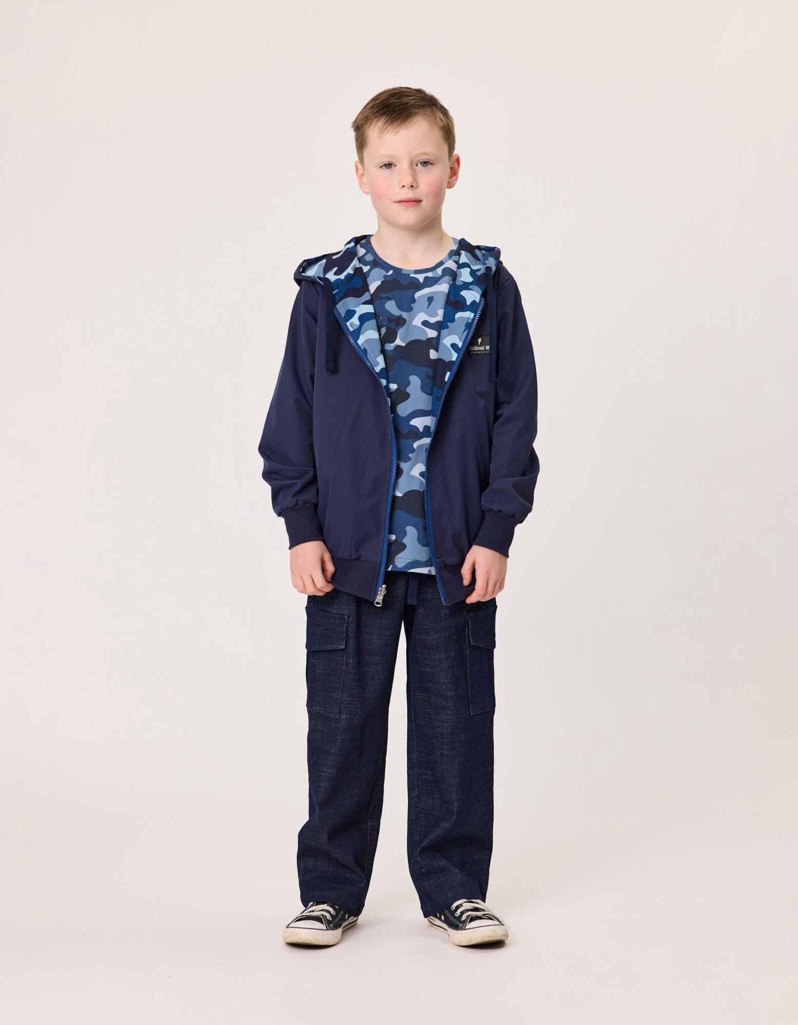 Radicool Dude Boys Jumper 2Y Blue Camo Reversible Jacket