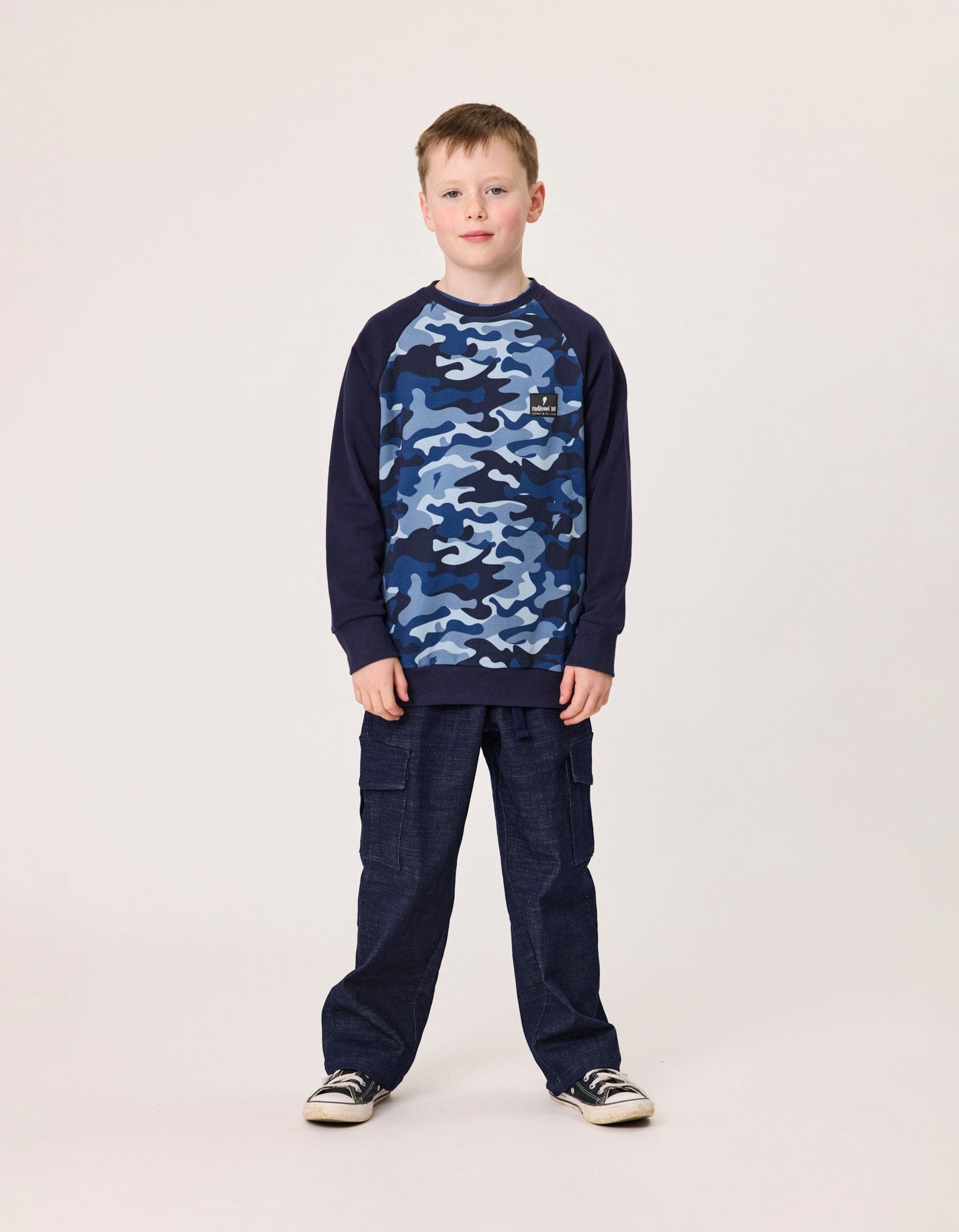 Radicool Dude Boys Jumper 3Y Blue Camo Raglan Crew