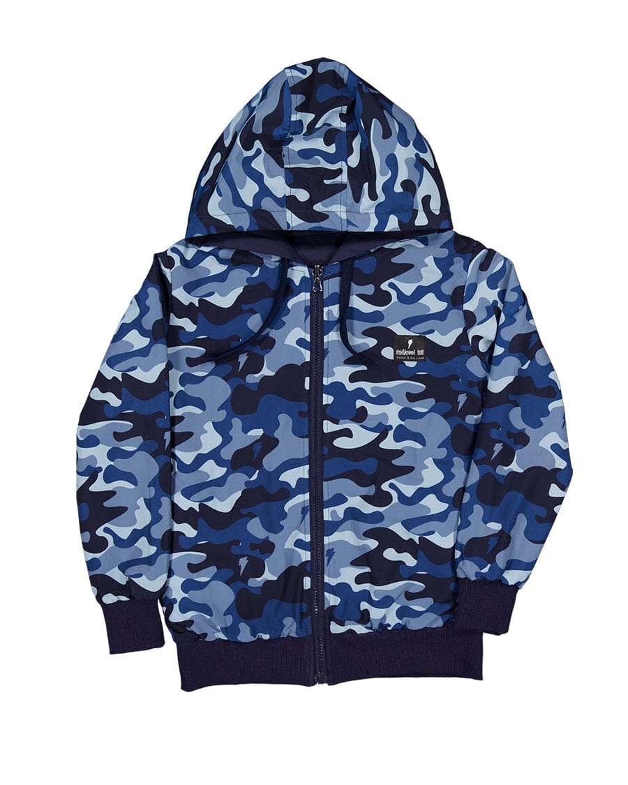 Radicool Dude Boys Jumper Blue Camo Reversible Jacket