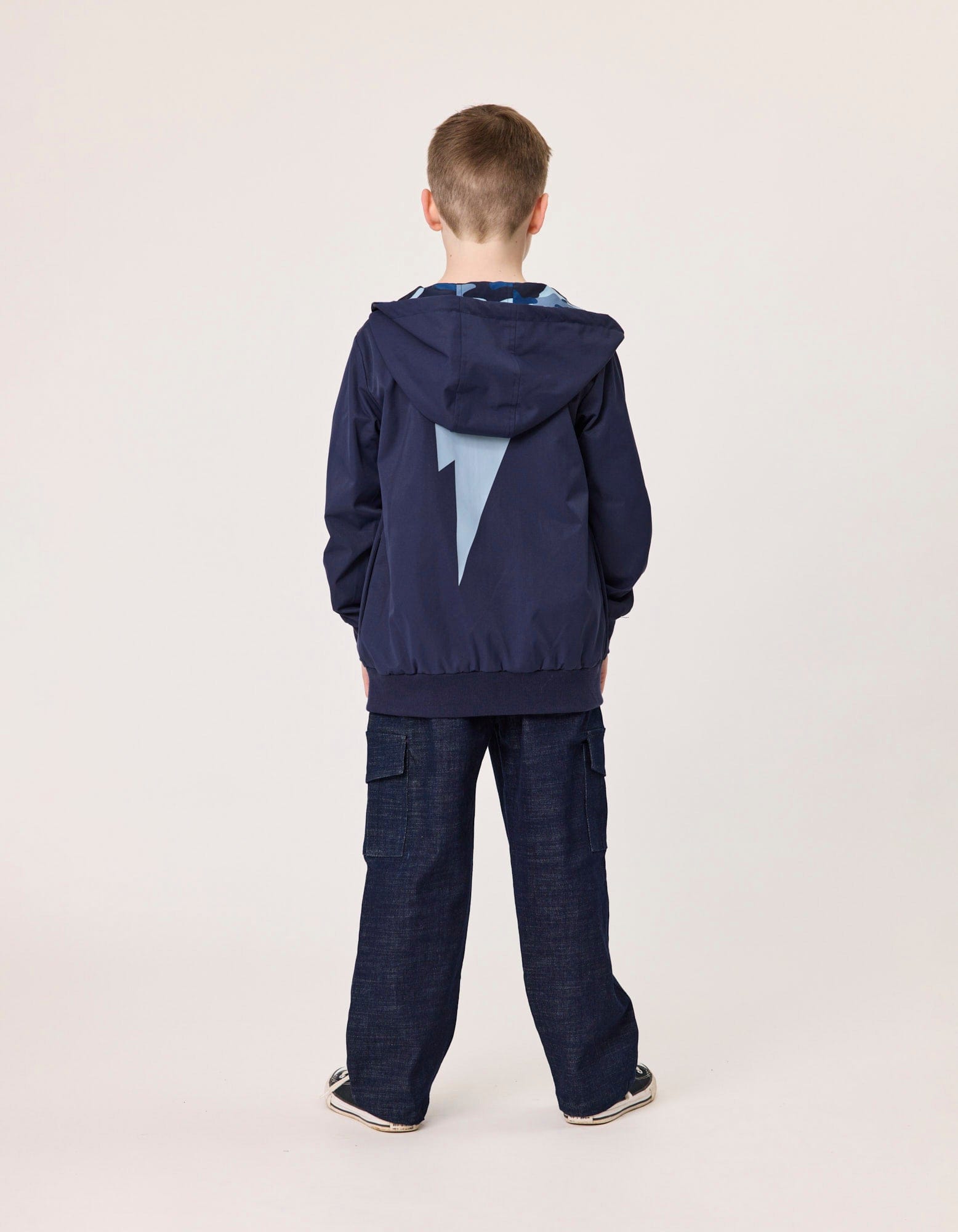 Radicool Dude Boys Jumper Blue Camo Reversible Jacket