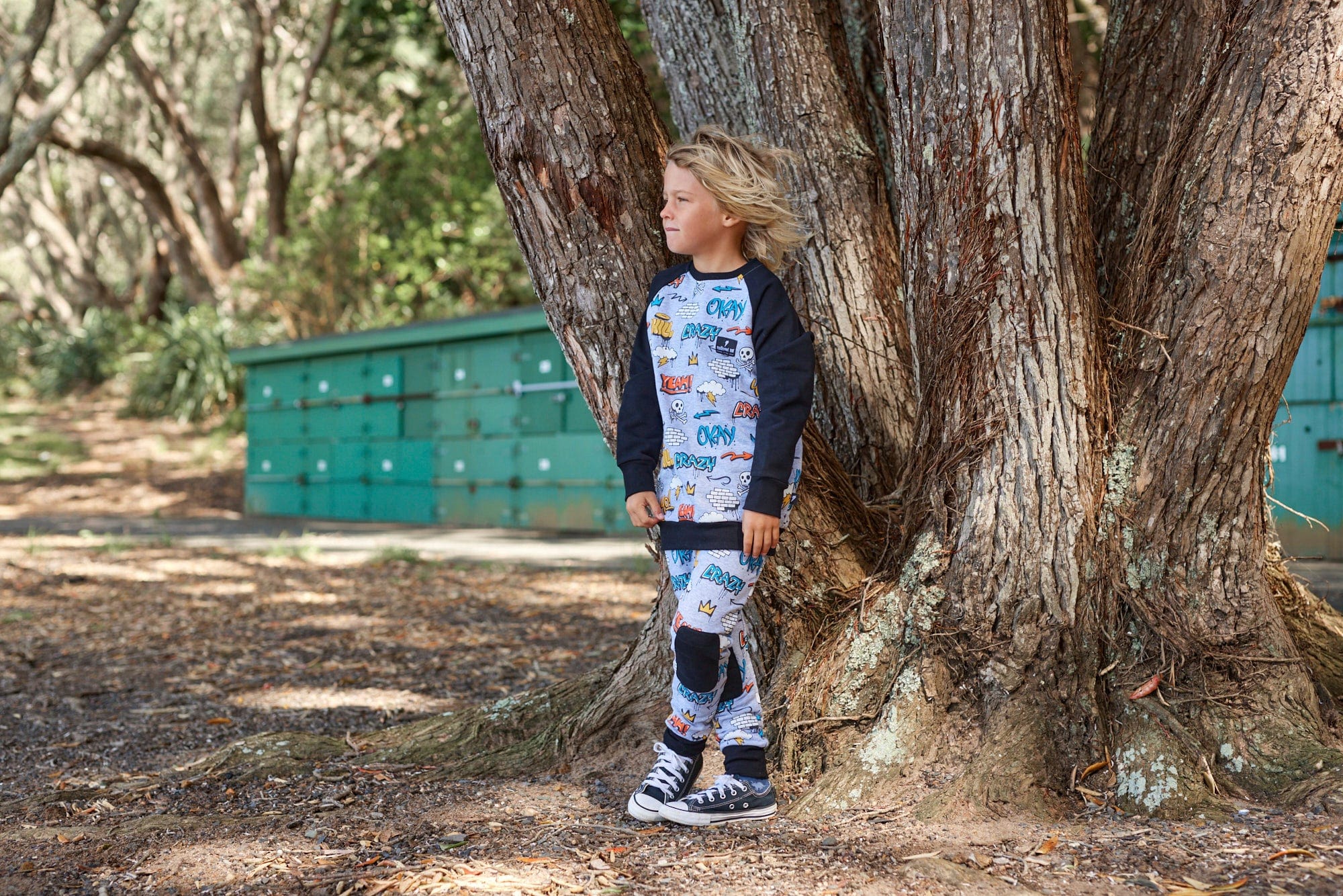 Radicool Dude Boys Jumper Graffiti Raglan Crew