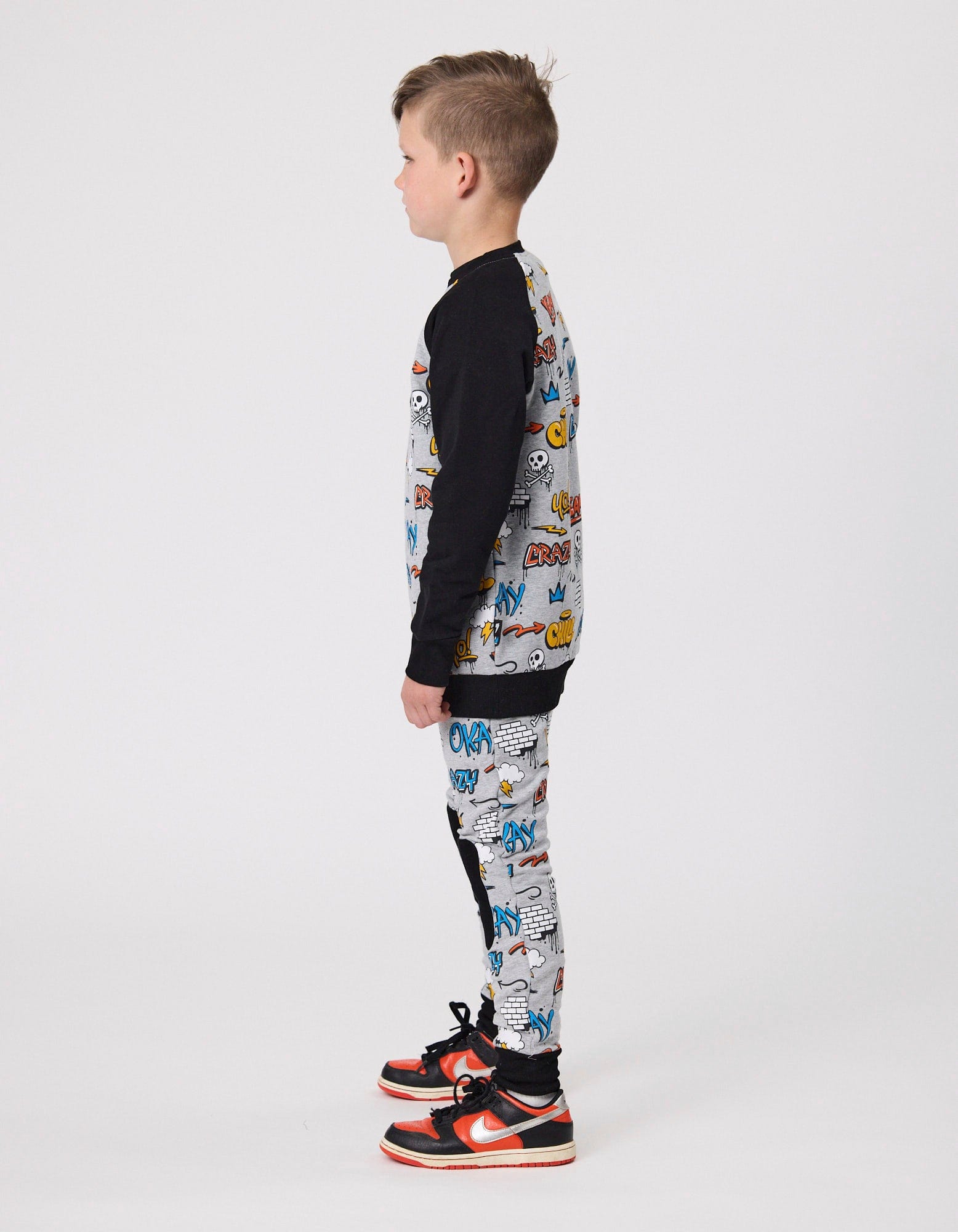 Radicool Dude Boys Jumper Graffiti Raglan Crew