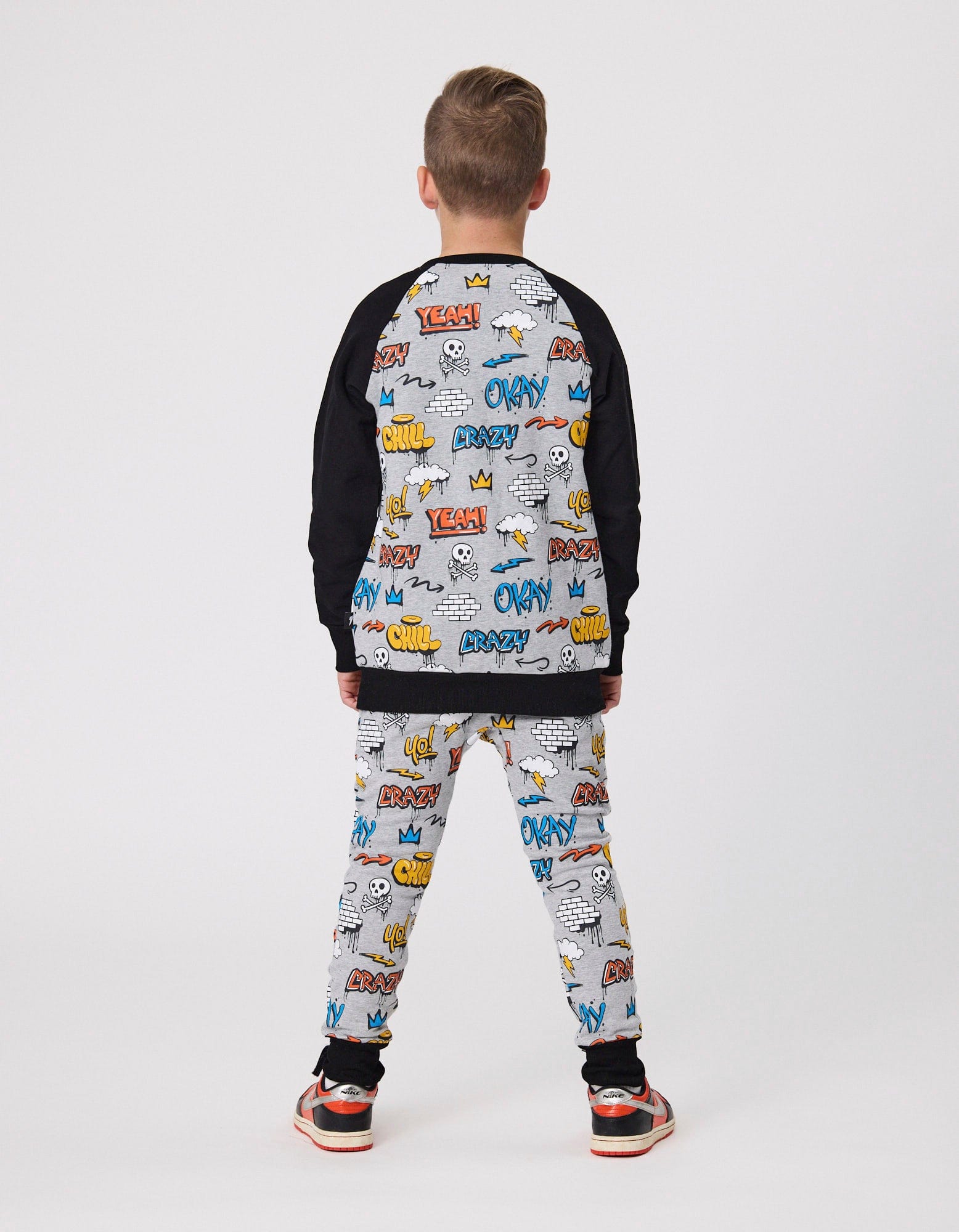 Radicool Dude Boys Jumper Graffiti Raglan Crew
