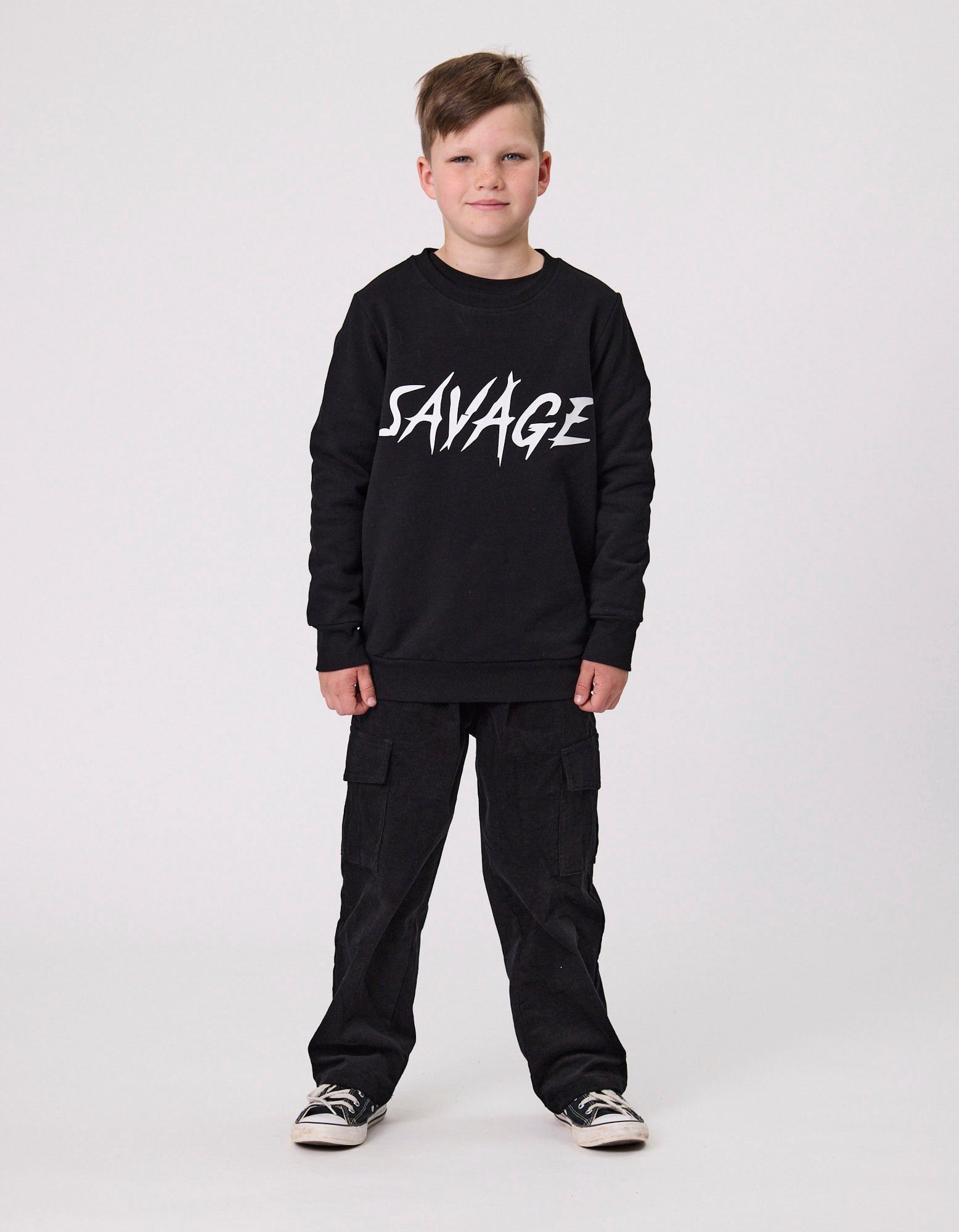 Radicool Dude Boys Pants Skater Cargo Cord Pant in Black