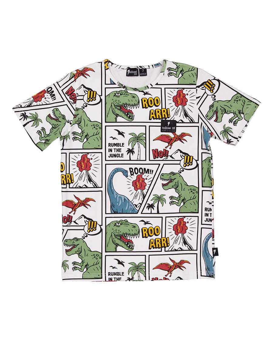 Radicool Dude Boys Tops Comic Dino Tee
