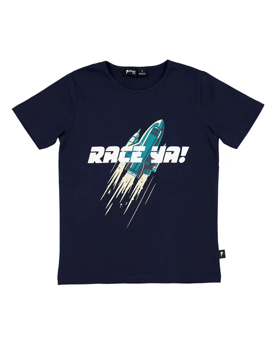 Radicool Dude Boys Tops Race Ya! Tee in Navy