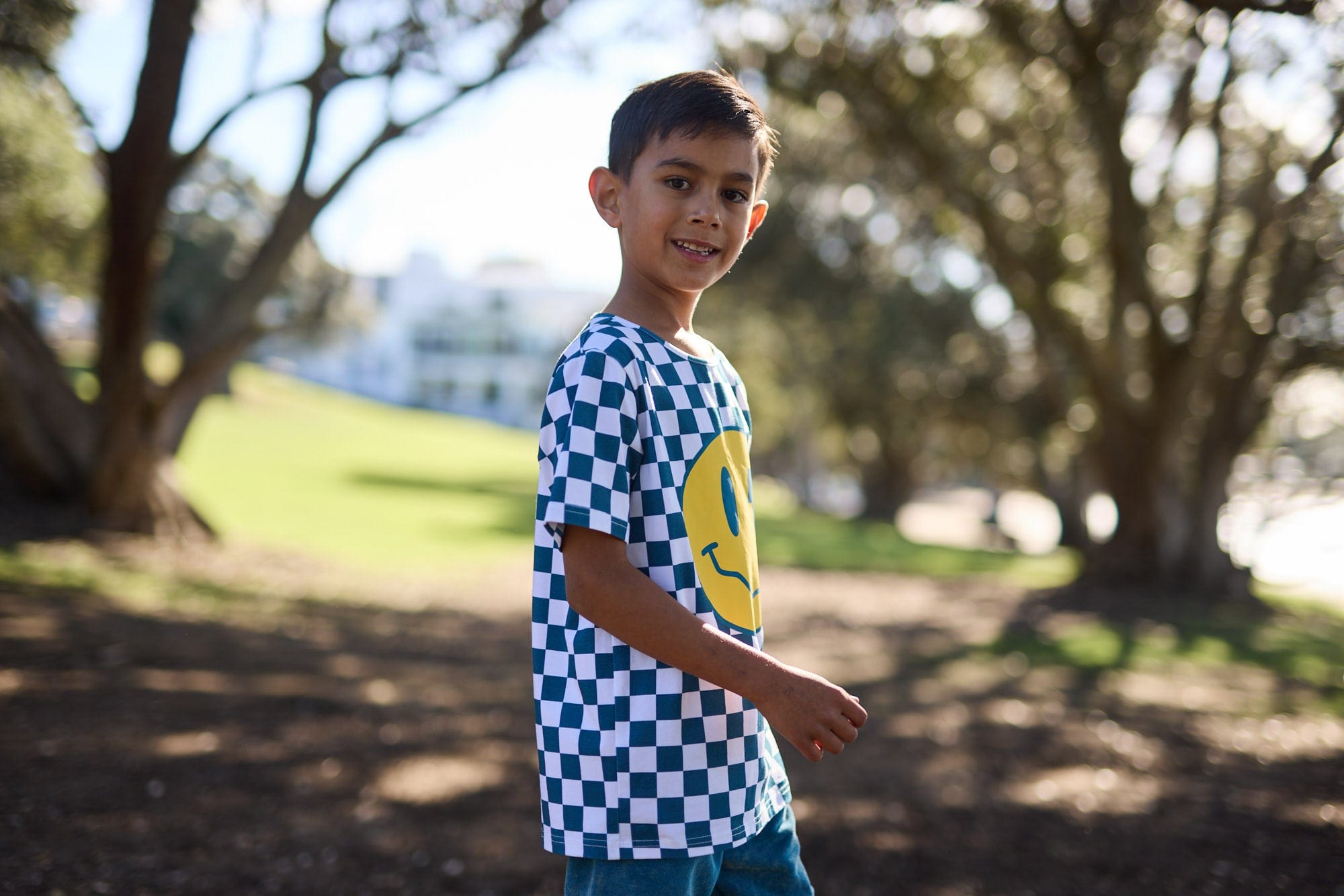 Radicool Dude Boys Tops Smiley Chequerboard Tee