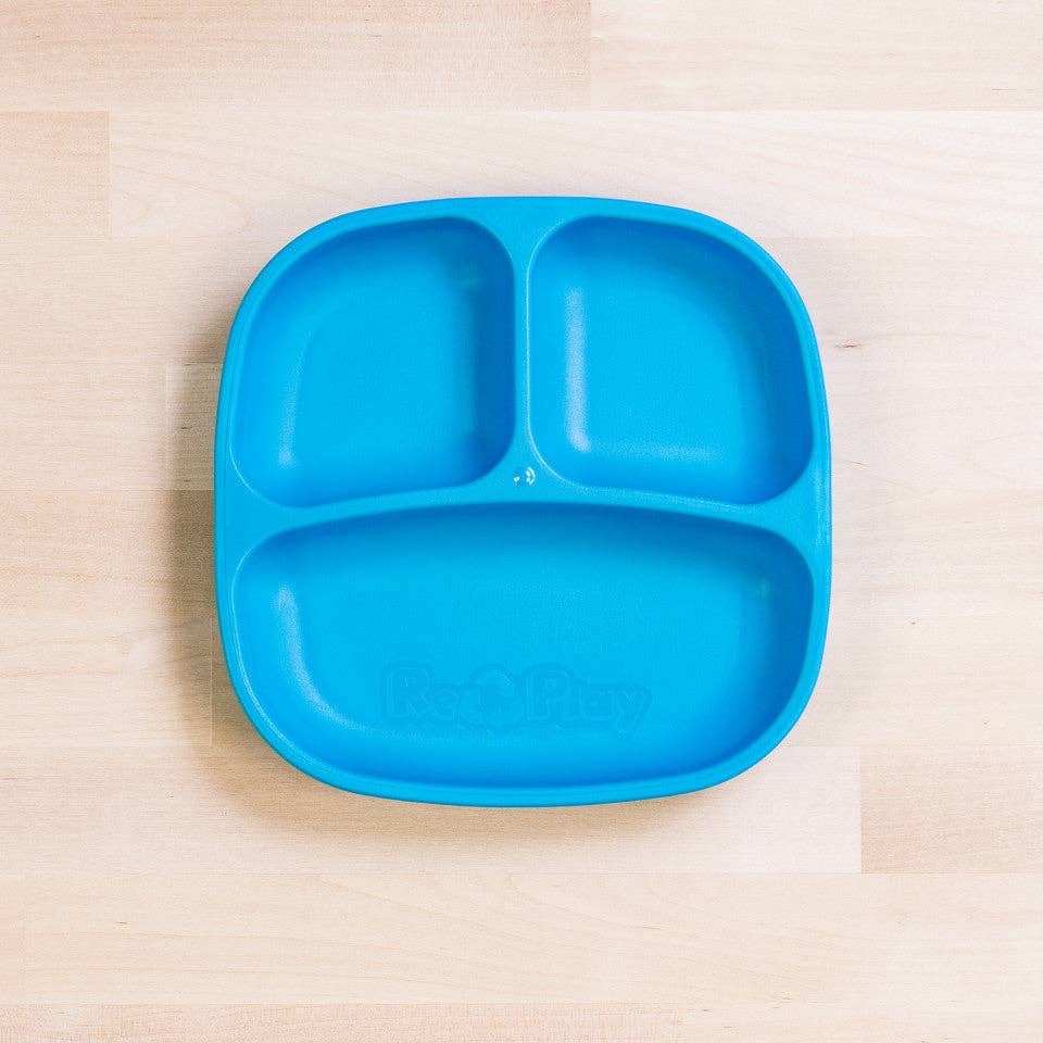 Re-Play Accessory Feeding Re-Play Divided Plate - Sky Blue