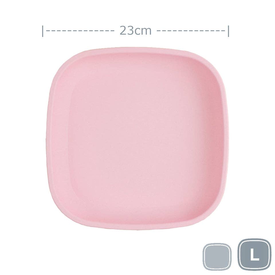 Re-Play Accessory Feeding Re-Play Large Flat Plate - Ice Pink