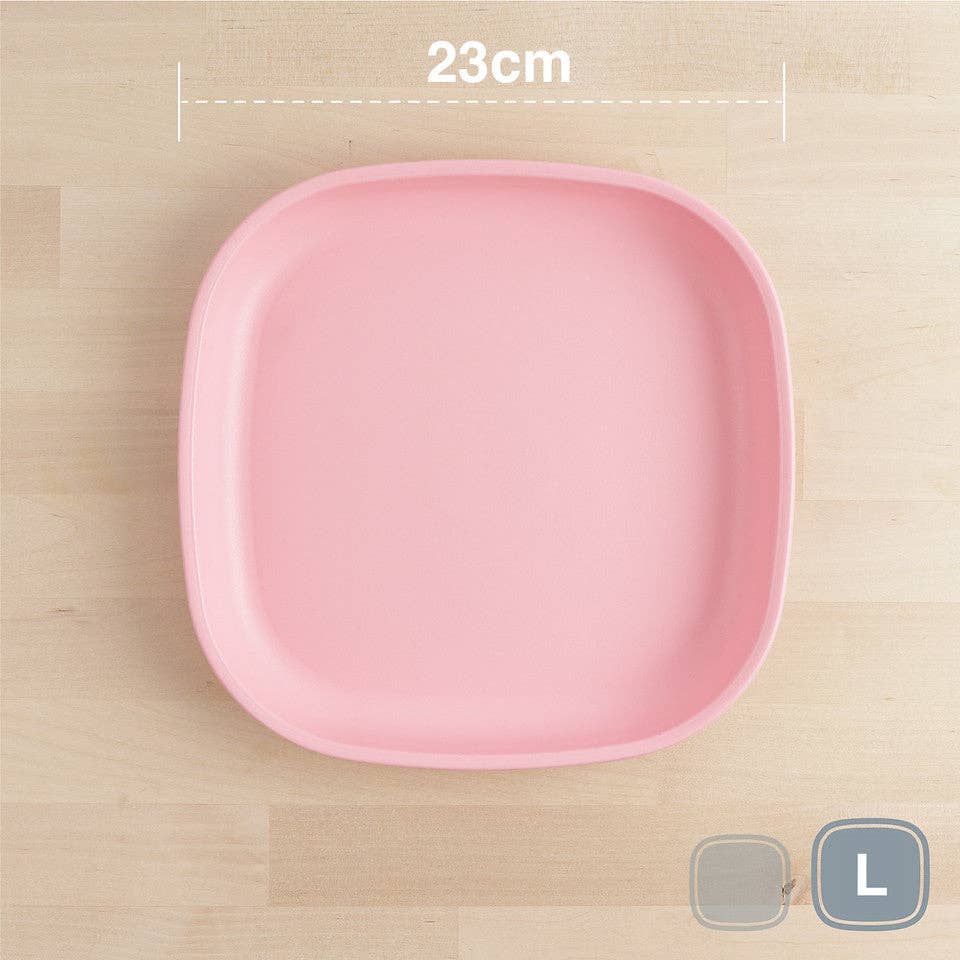 Re-Play Accessory Feeding Re-Play Large Flat Plate - Ice Pink