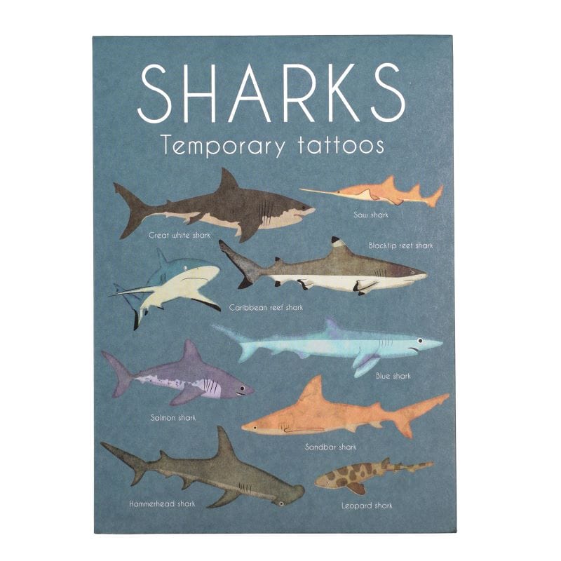 Rex London Boys Accessory Shark Temporary Tattoos (2 sheets)