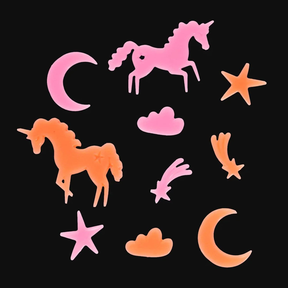 Rex London Room Decor Glow in the Dark Stick-On Shapes - Unicorns