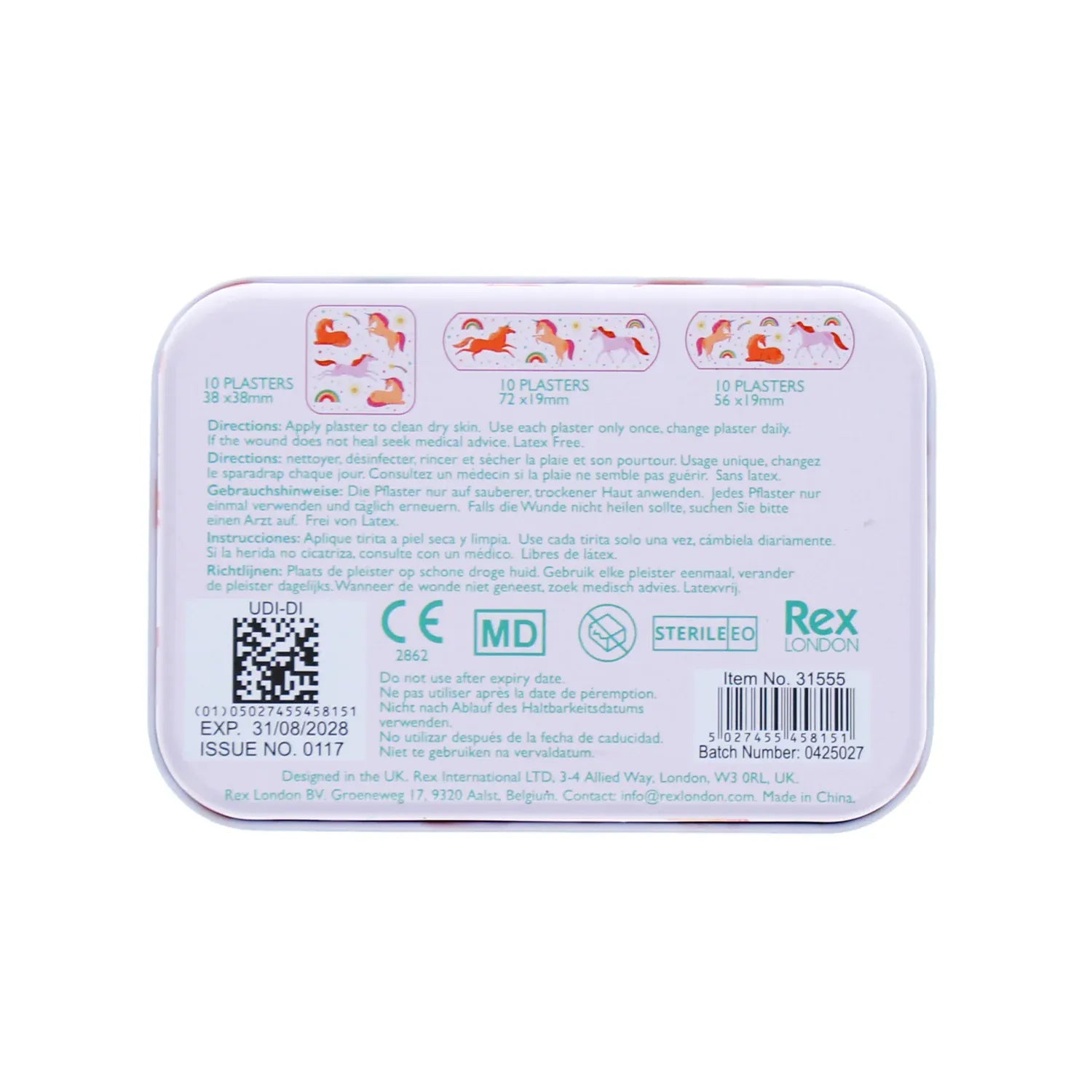 Rex London skincare Unicorn Plasters In A Tin