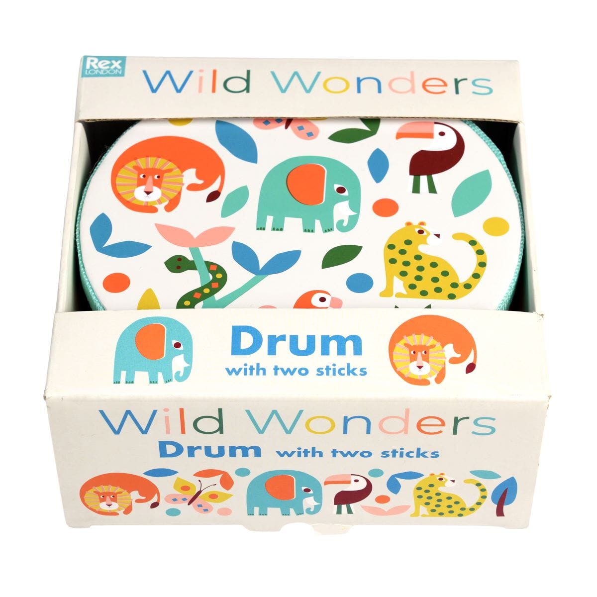 Rex London Toys Wild Wonders Drum With Drumsticks