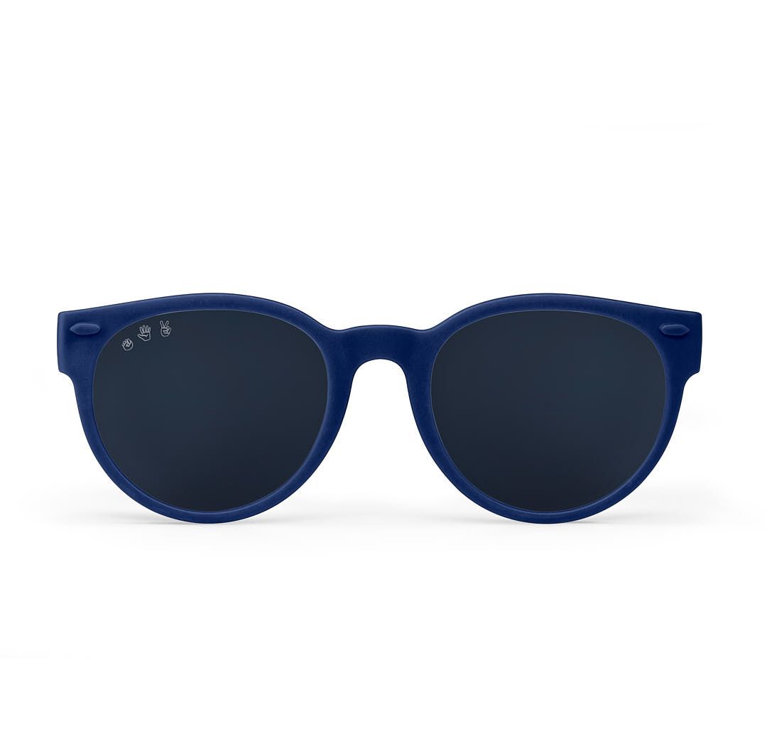 Ro.Sham.Bo Accessory Sunglasses Simon Navy Blue Round Junior Shades w Black Lens