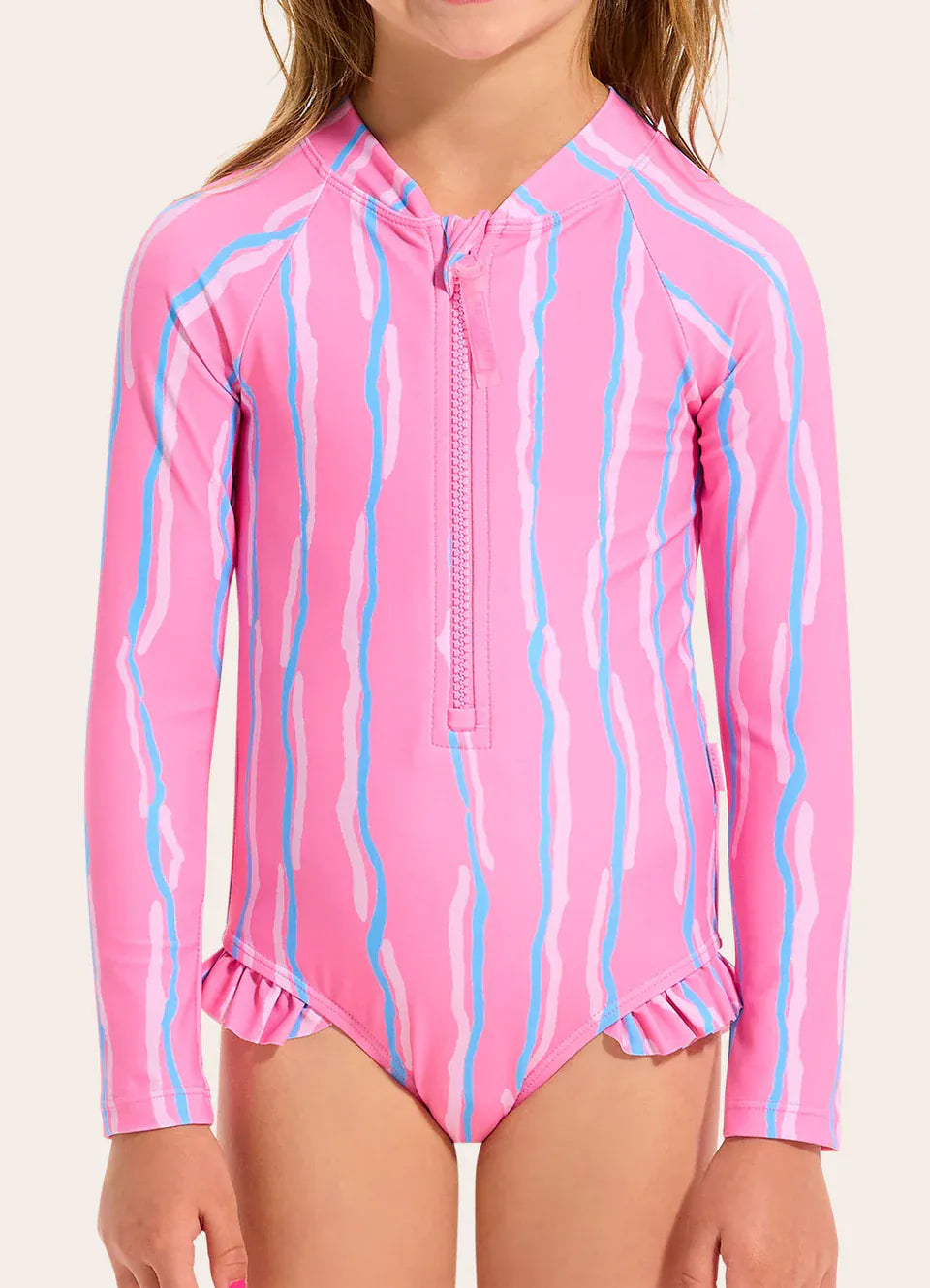 Seafolly Girls Swimwear Aruba Pink Paddlesuit
