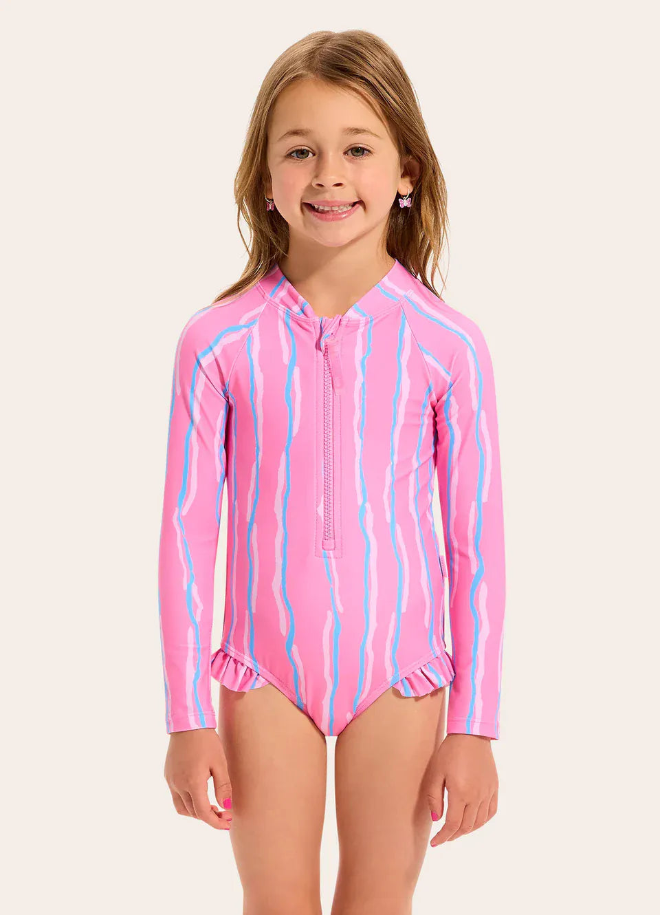 Seafolly Girls Swimwear Aruba Pink Paddlesuit